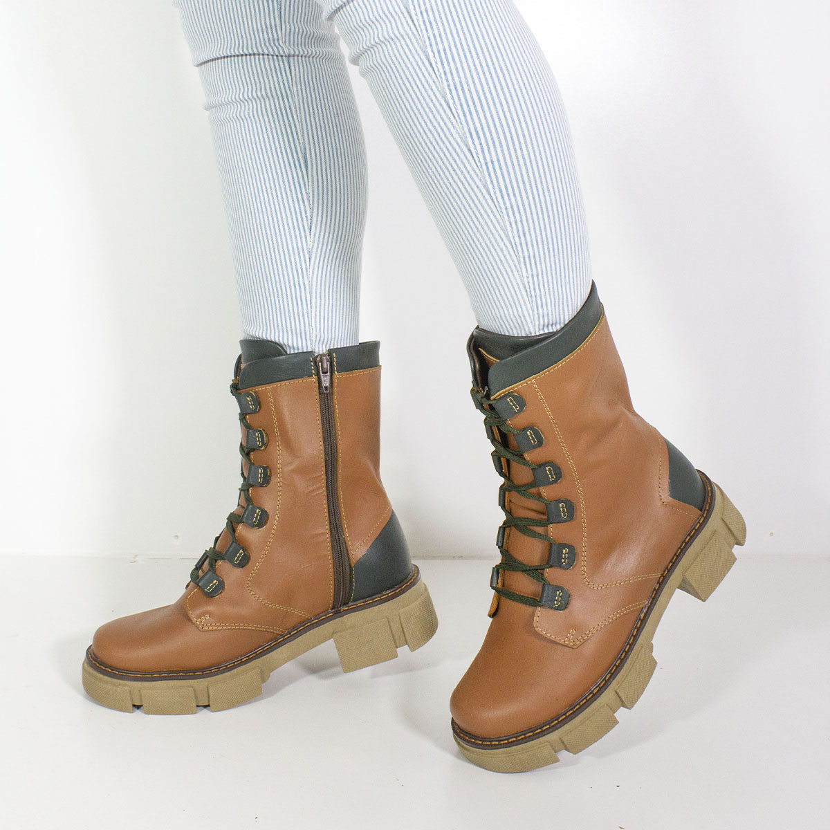 BOTINES MUJER MARIBU CUERO MIEL 561 - 5
