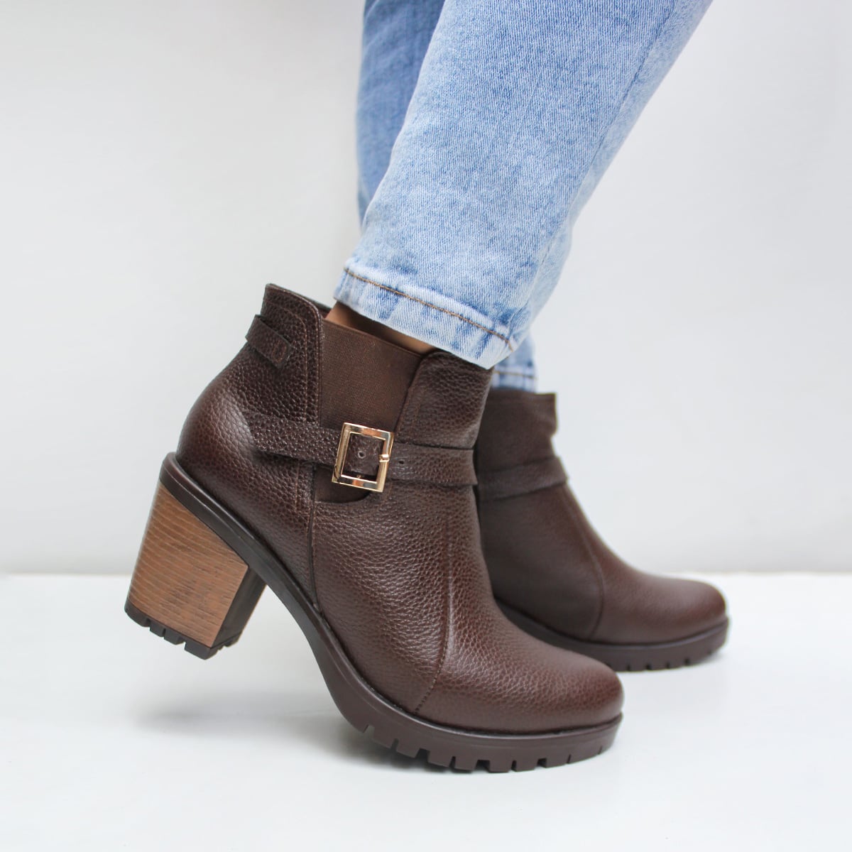 BOTINES MUJER MARIBU CUERO MARRÓN 735 - 6