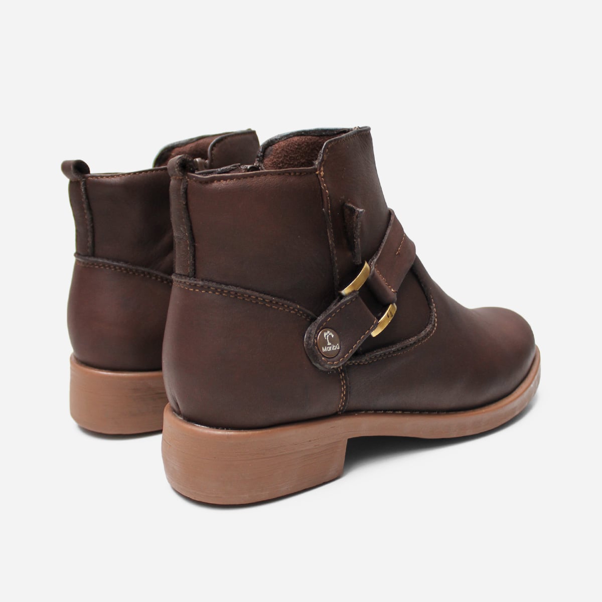 BOTINES MUJER MARIBU CUERO MARRÓN 818 - 4
