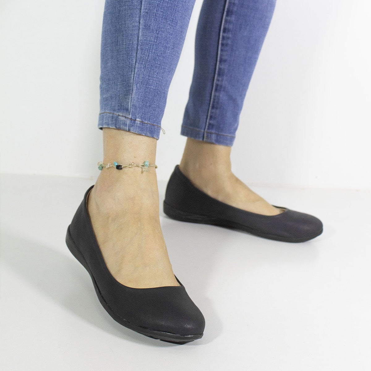 BALLERINAS MUJER MARIBU CUERO NEGRO 481 - 5