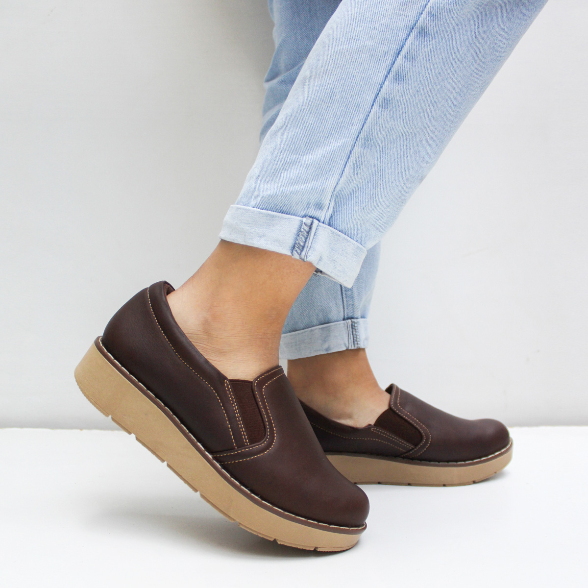MOCASINES MUJER MARIBU CUERO MARRÓN 637 - 6