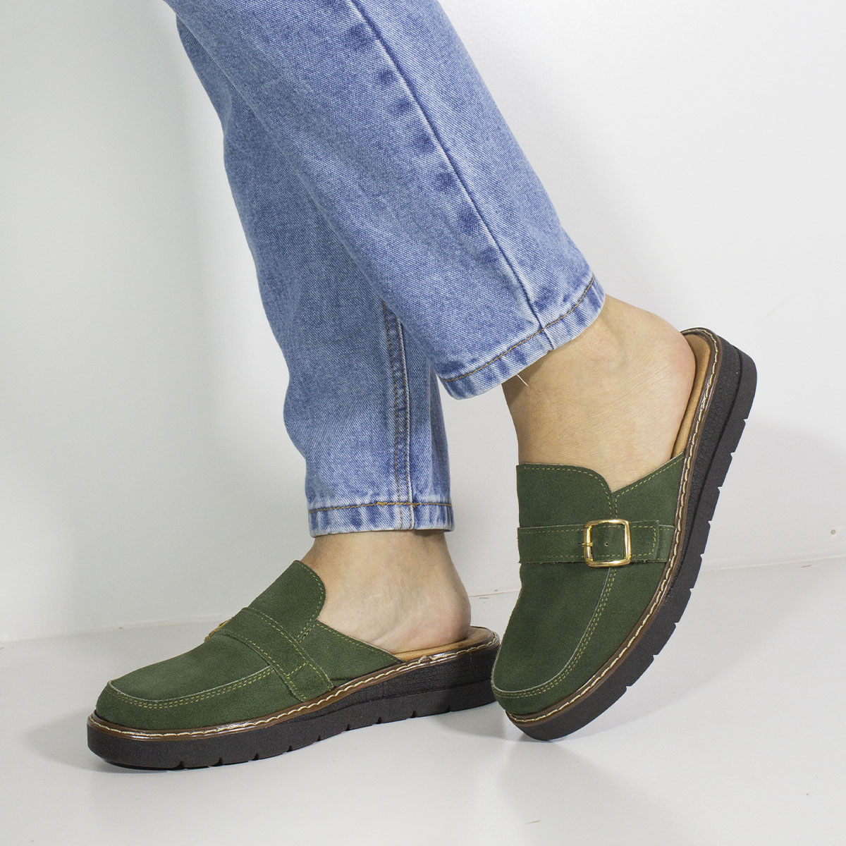 ZAPATOS CASUALES MUJER MARIBU CUERO VERDE 852 - 5