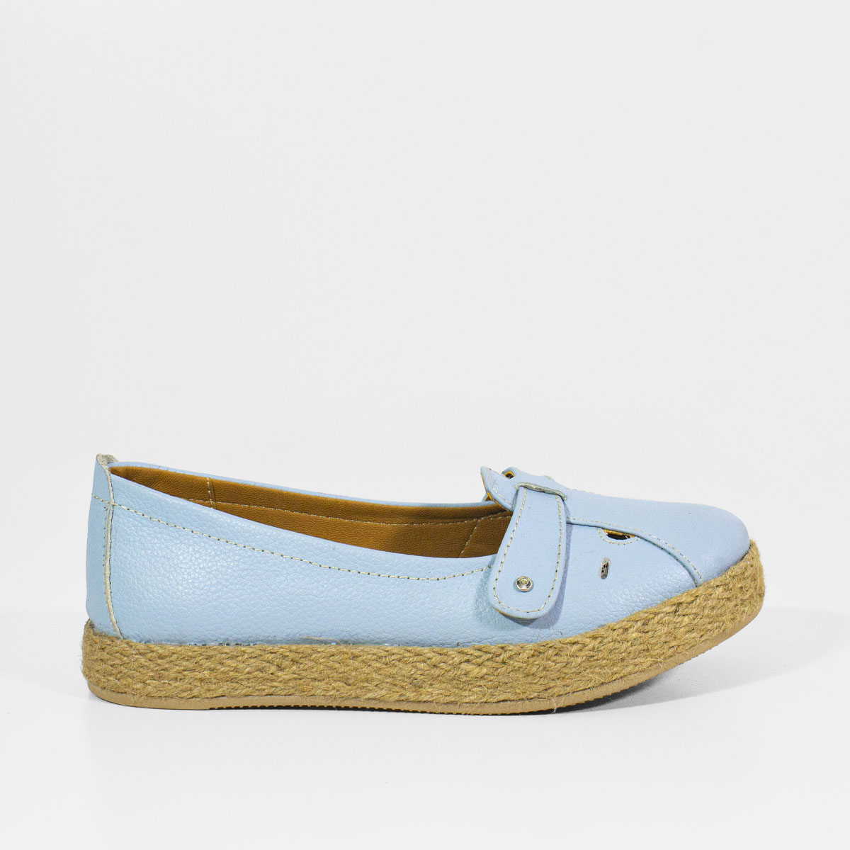 MOCASINES MUJER MARIBU CUERO CELESTE 1002 - 1
