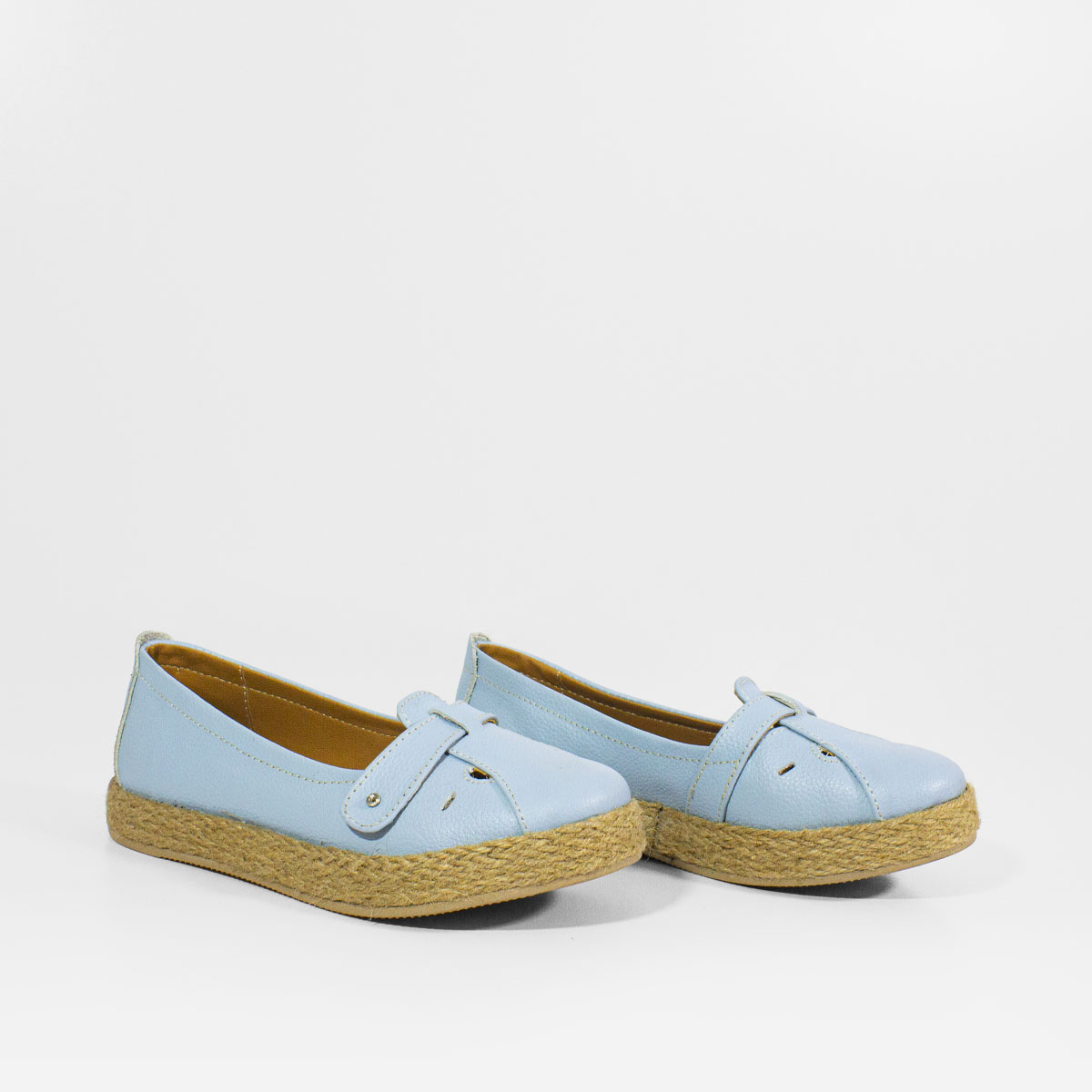 MOCASINES MUJER MARIBU CUERO CELESTE 1002 - 2