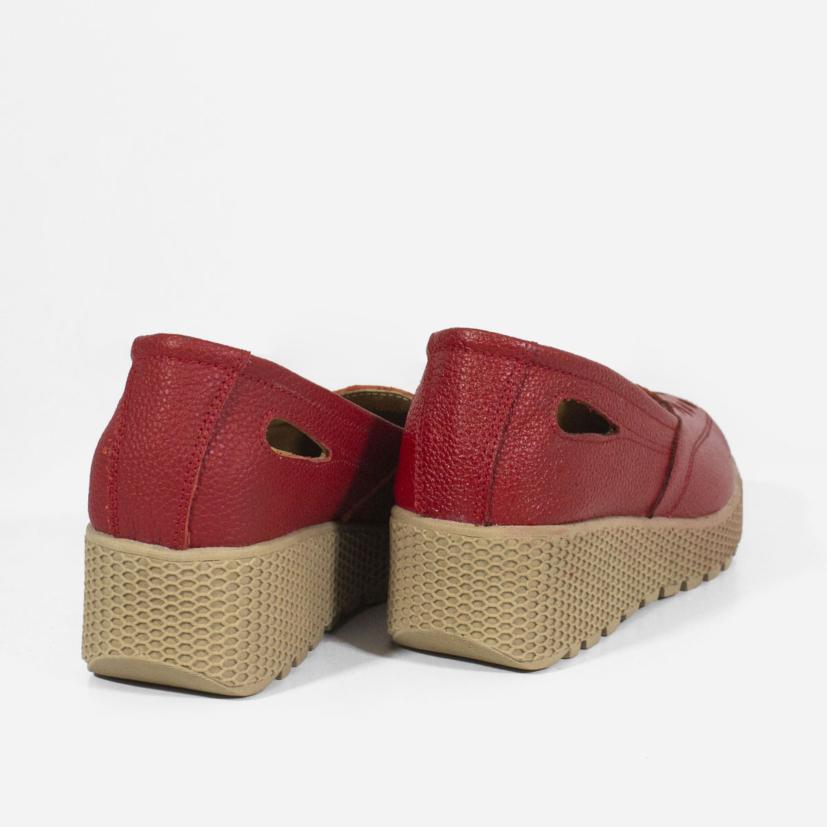 MOCASINES MUJER MARIBU CUERO ROJO 1010 - 3