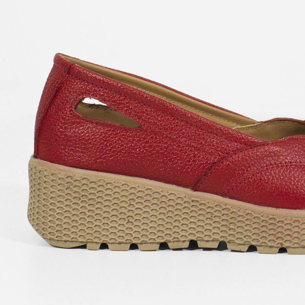 MOCASINES MUJER MARIBU CUERO ROJO 1010 - 4