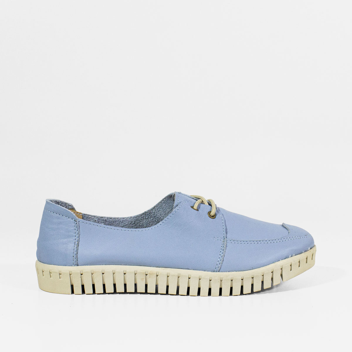 ZAPATOS CASUALES MUJER MARIBU CUERO CELESTE 1066 - 1