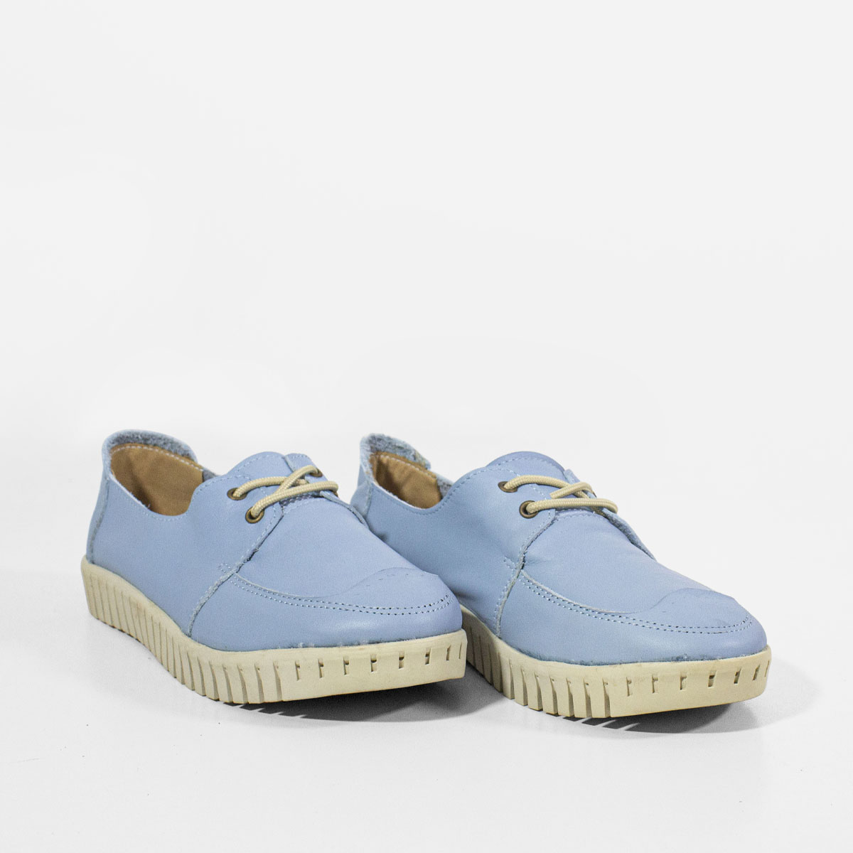 ZAPATOS CASUALES MUJER MARIBU CUERO CELESTE 1066 - 2