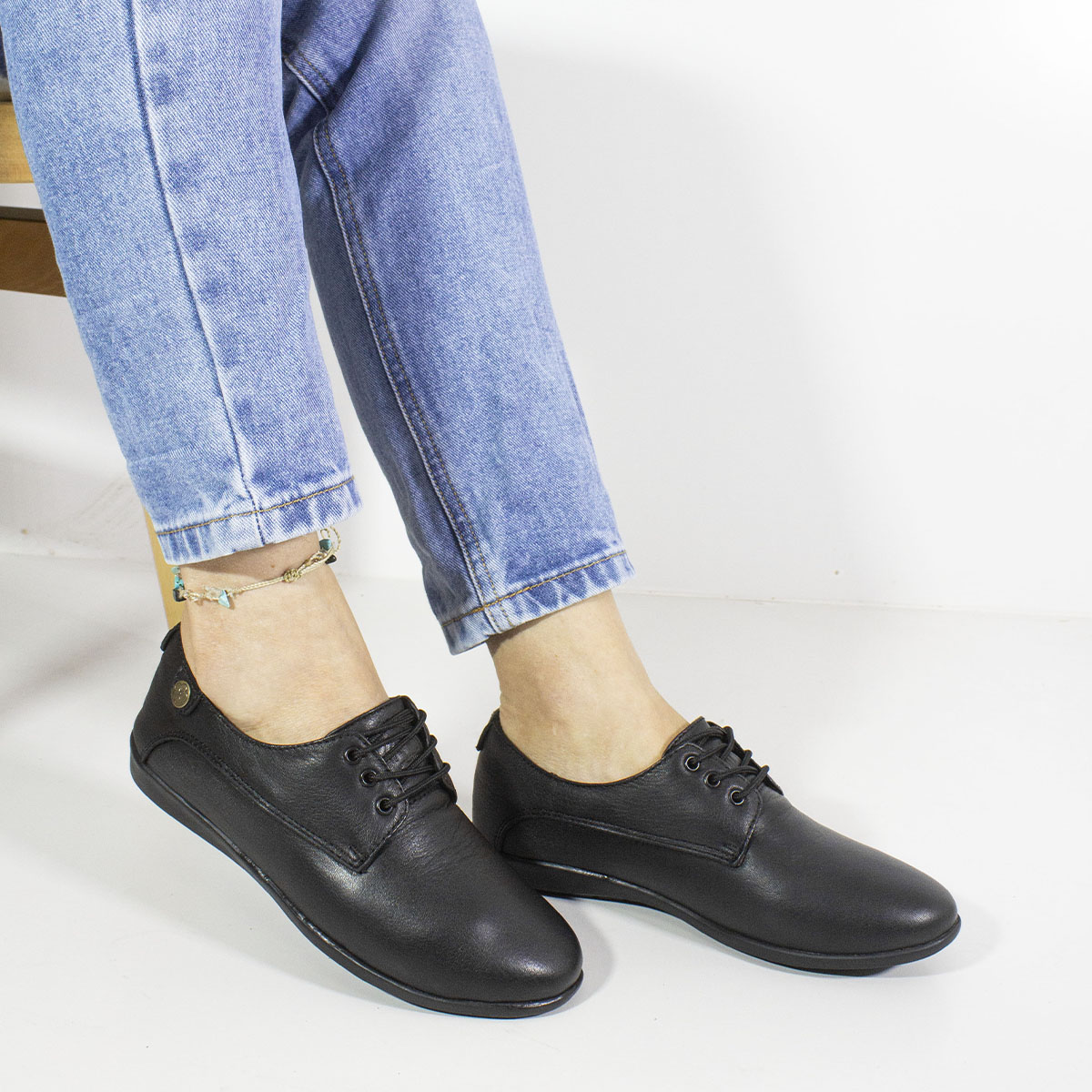 ZAPATOS CASUALES MUJER MARIBU CUERO NEGRO 1070 - 5