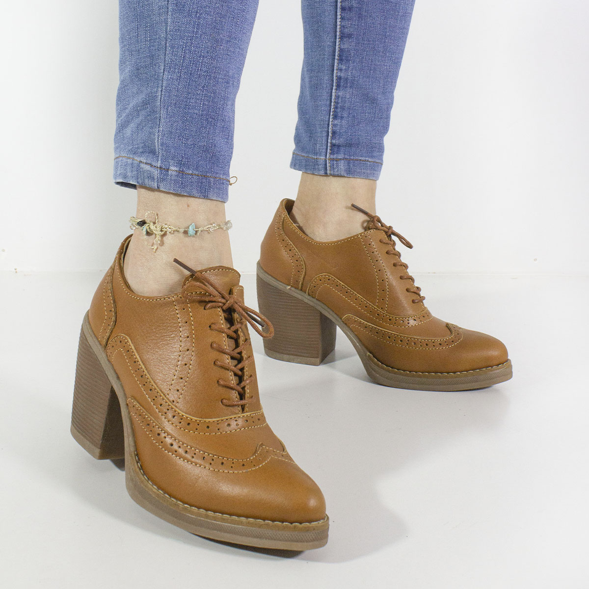 ZAPATOS CASUALES MUJER MARIBU CUERO MIEL 1074 - 5