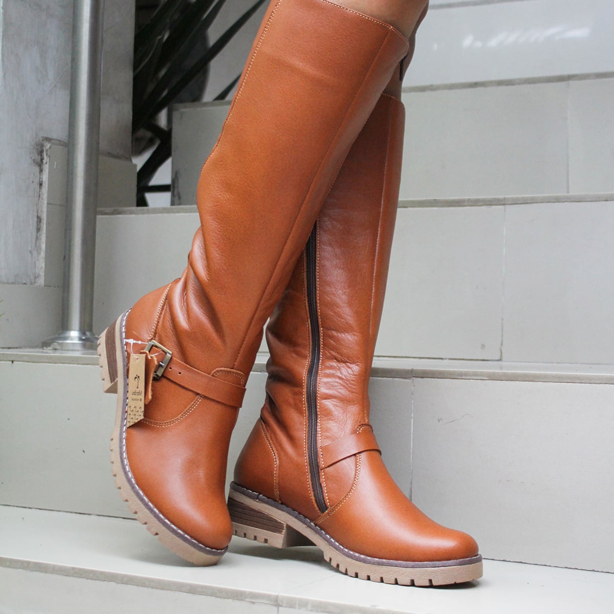 BOTAS MUJER MARIBU CUERO CARAMELO 1081 - 6