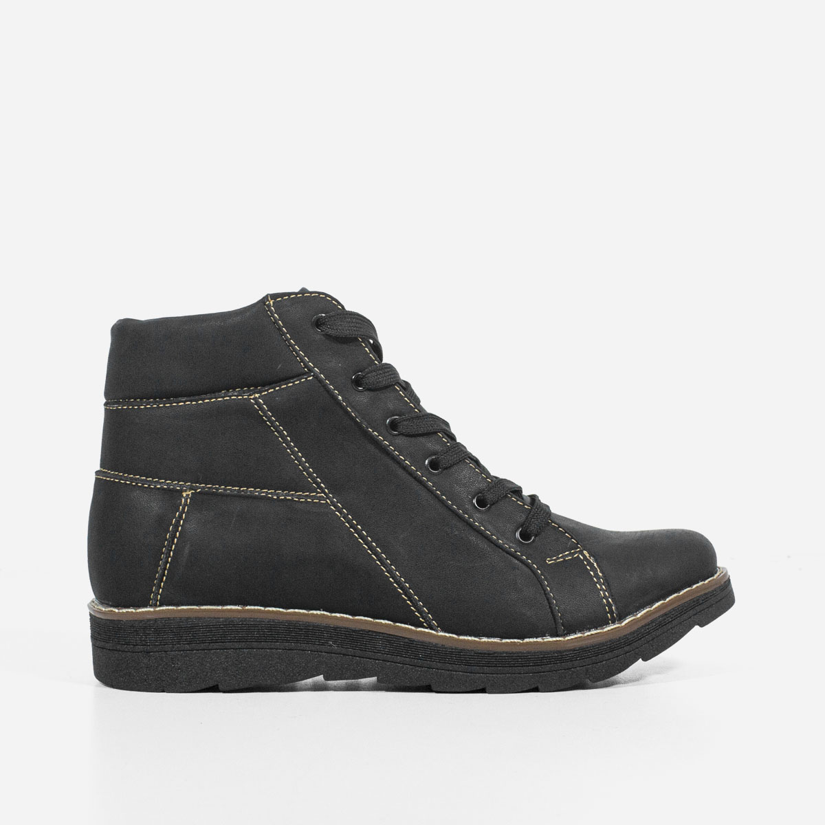 BOTINES MUJER MARIBU CUERO NEGRO 714 - 1