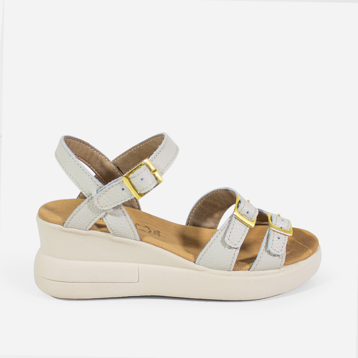 SANDALIAS MUJER MARIBU CUERO HUESO 1093 - 1
