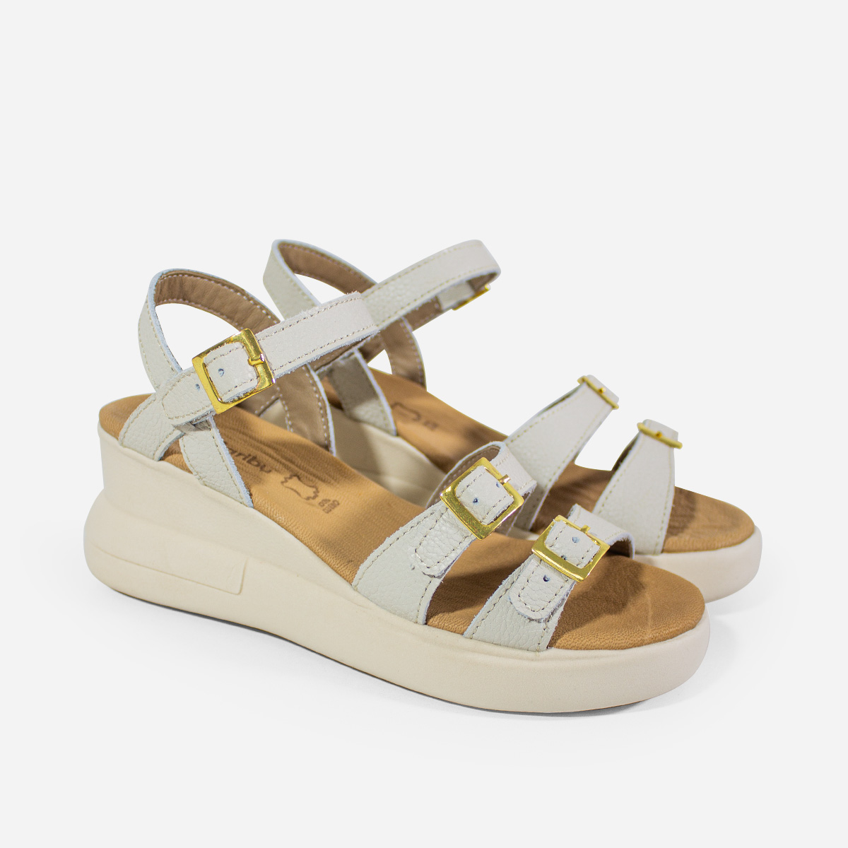 SANDALIAS MUJER MARIBU CUERO HUESO 1093 - 2