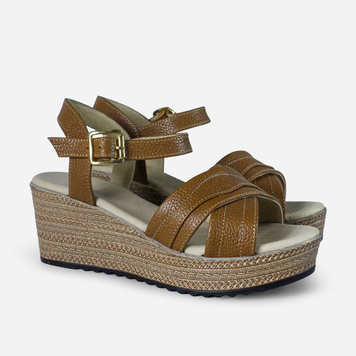 SANDALIAS MUJER MARIBU CUERO CARAMELO 1097 - 2
