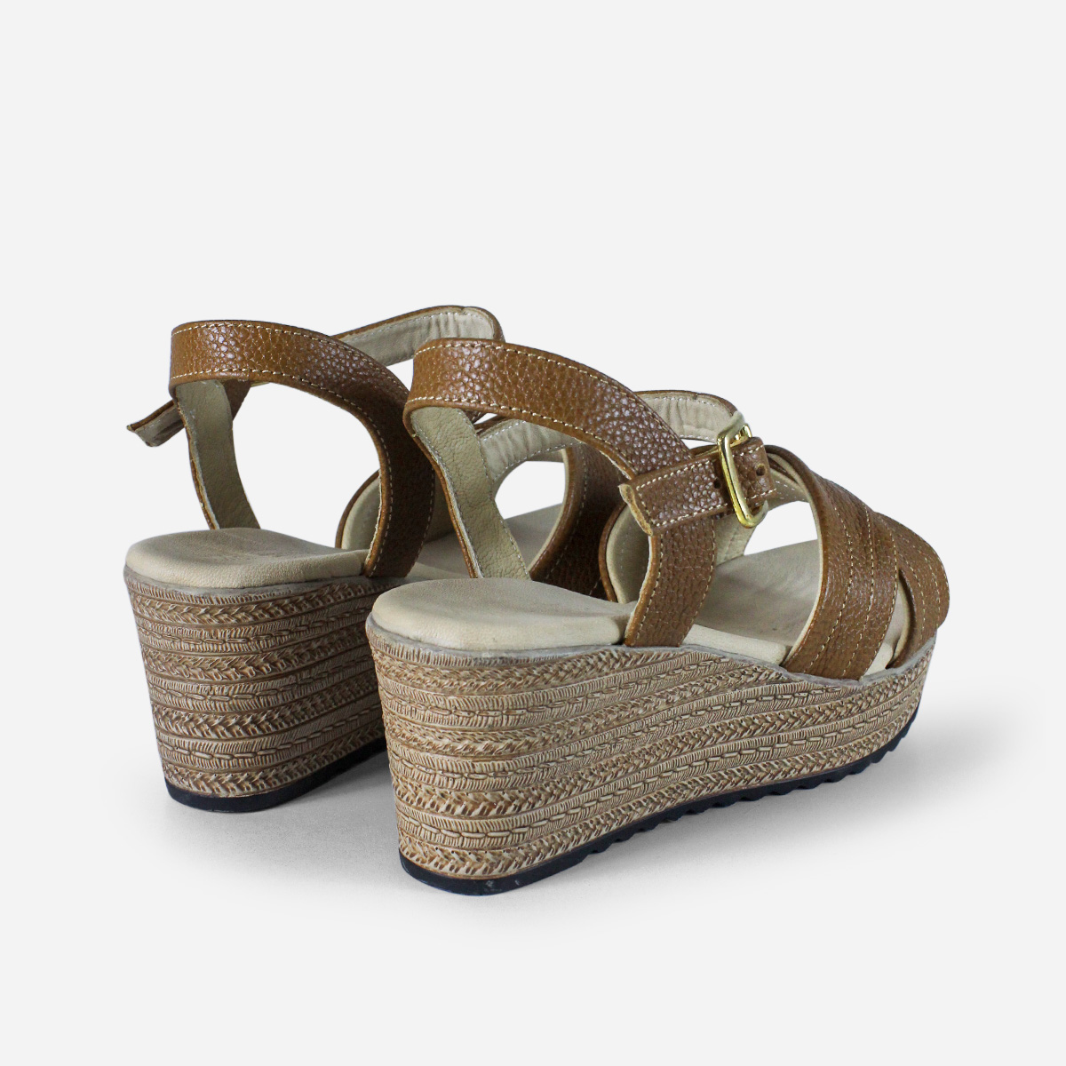 SANDALIAS MUJER MARIBU CUERO CARAMELO 1097 - 3