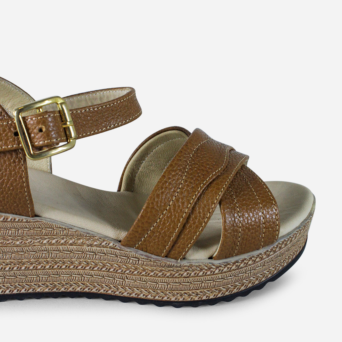 SANDALIAS MUJER MARIBU CUERO CARAMELO 1097 - 5