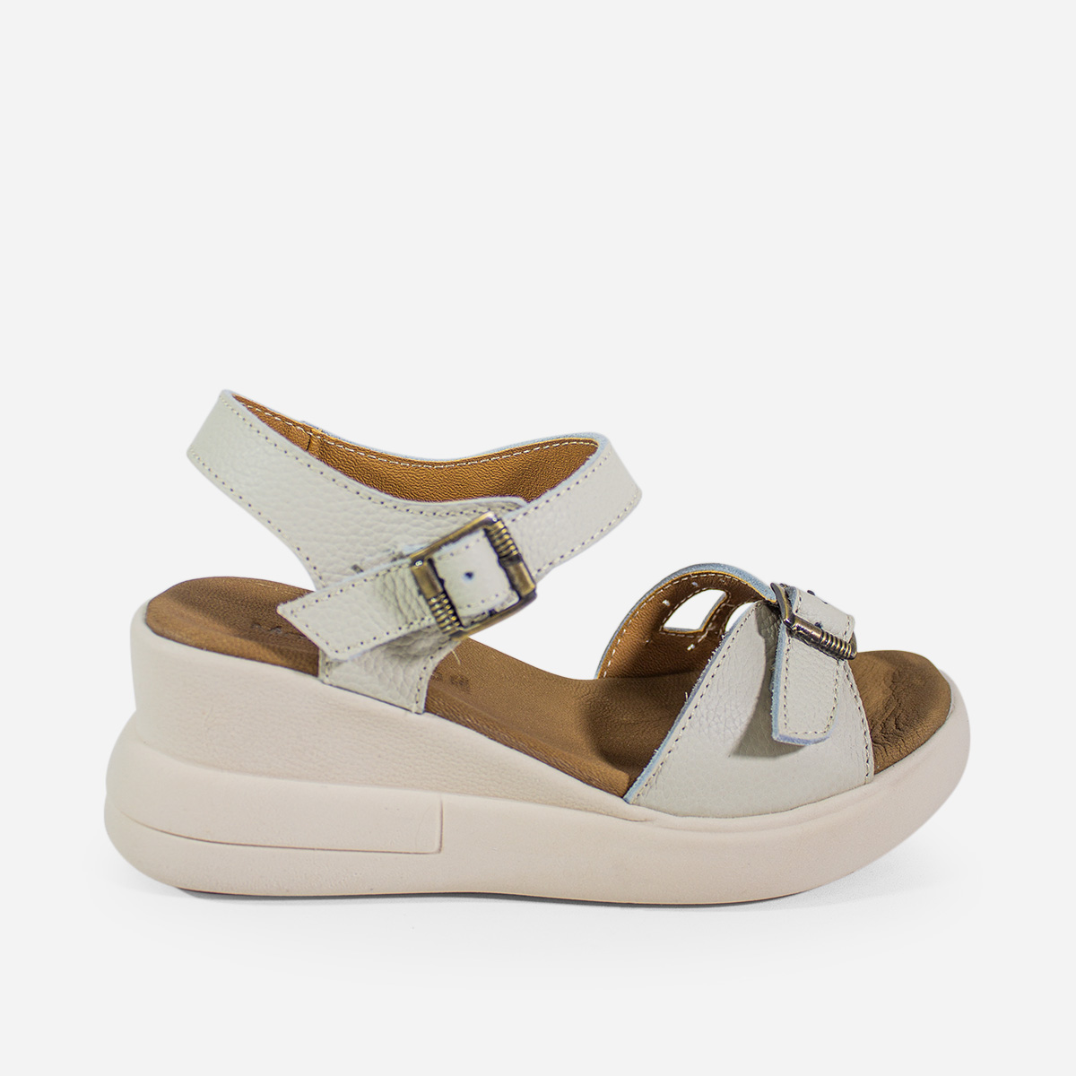 SANDALIAS MUJER MARIBU CUERO HUESO 768 - 1