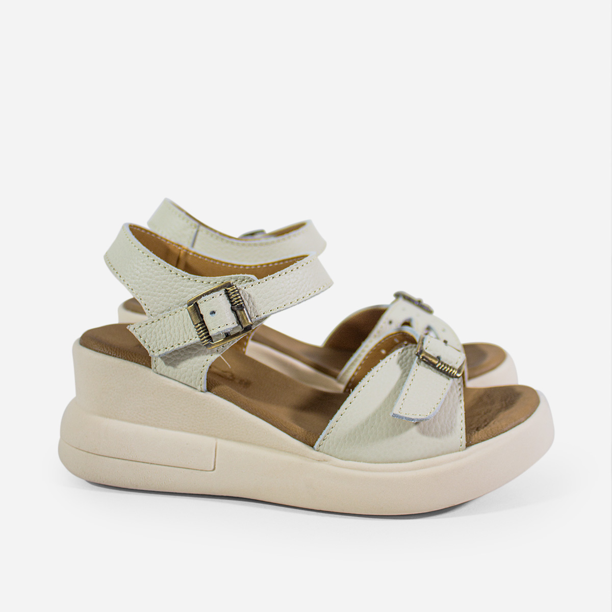 SANDALIAS MUJER MARIBU CUERO HUESO 768 - 2