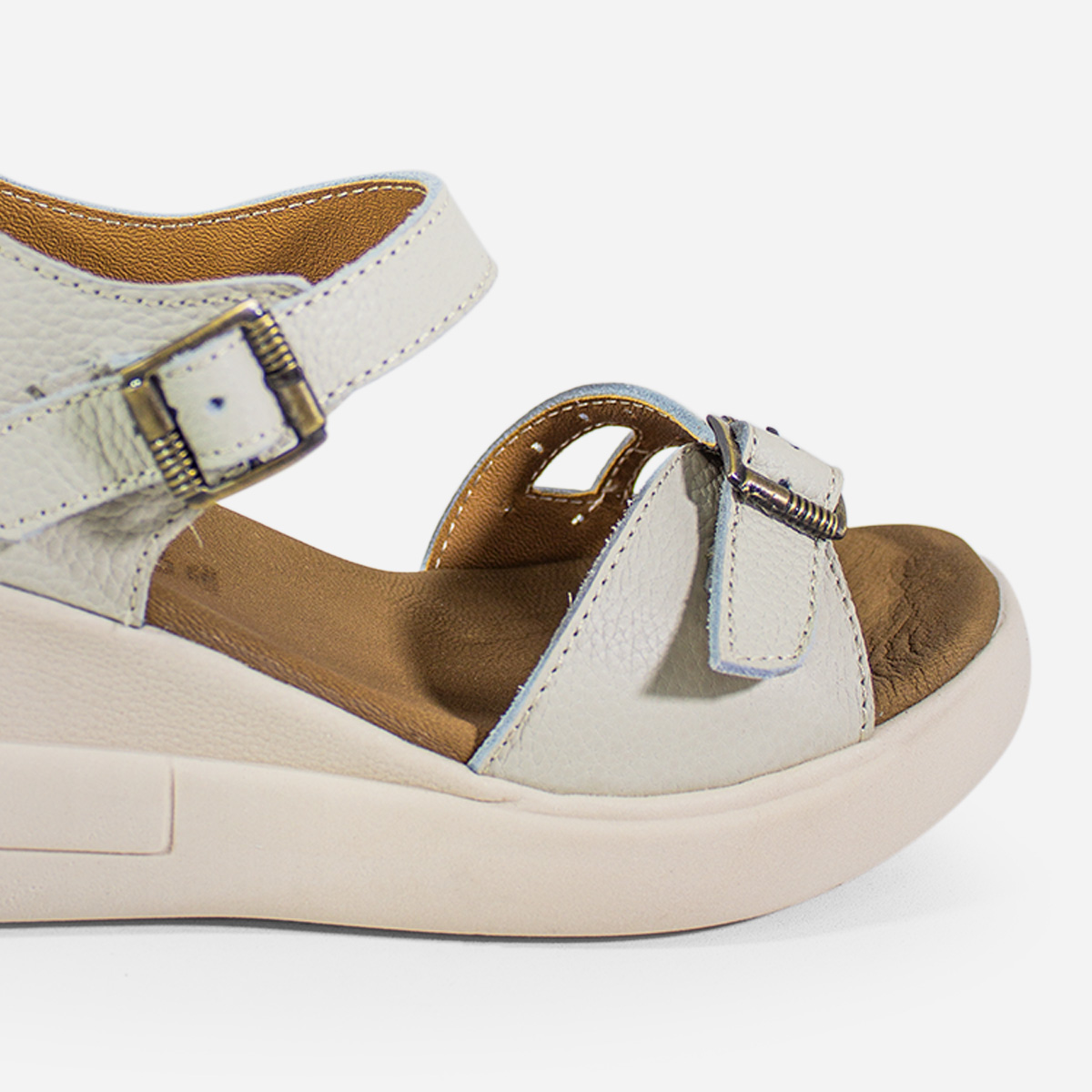 SANDALIAS MUJER MARIBU CUERO HUESO 768 - 4