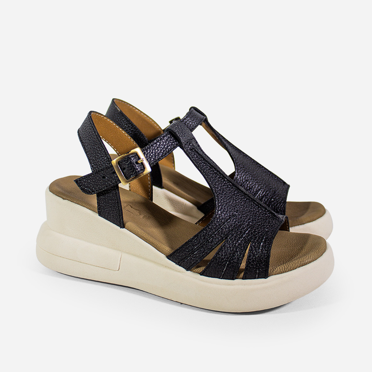 SANDALIAS MUJER MARIBU CUERO NEGRO 366 - 2