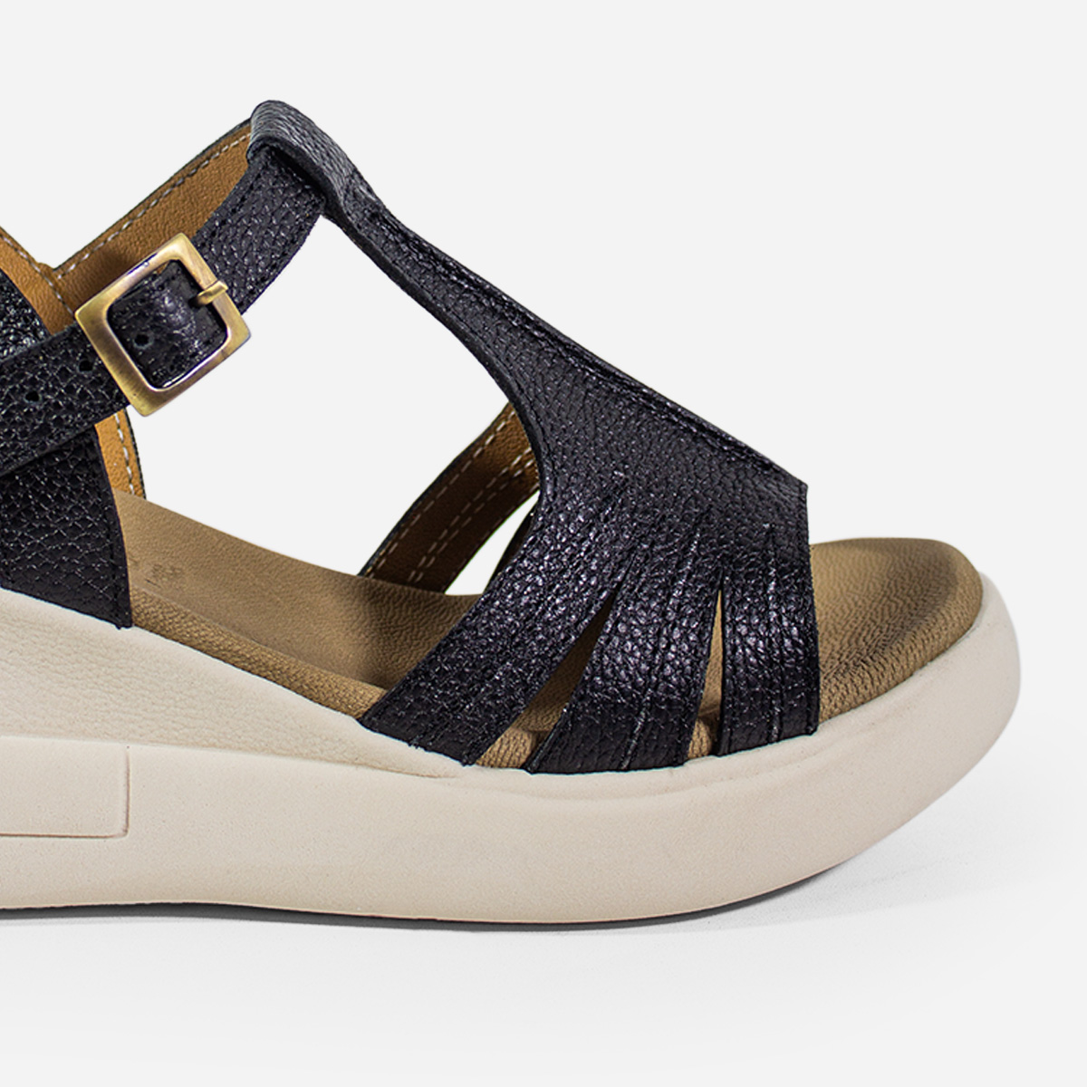 SANDALIAS MUJER MARIBU CUERO NEGRO 366 - 4