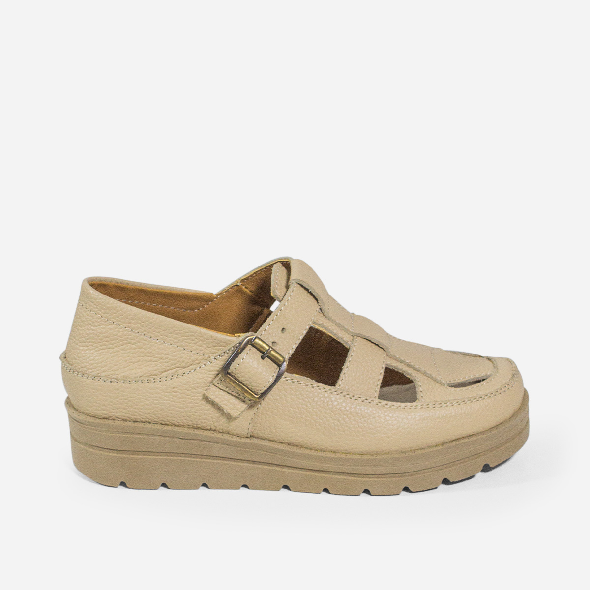 SANDALIAS MUJER MARIBU CUERO NATURAL 1087 - 1