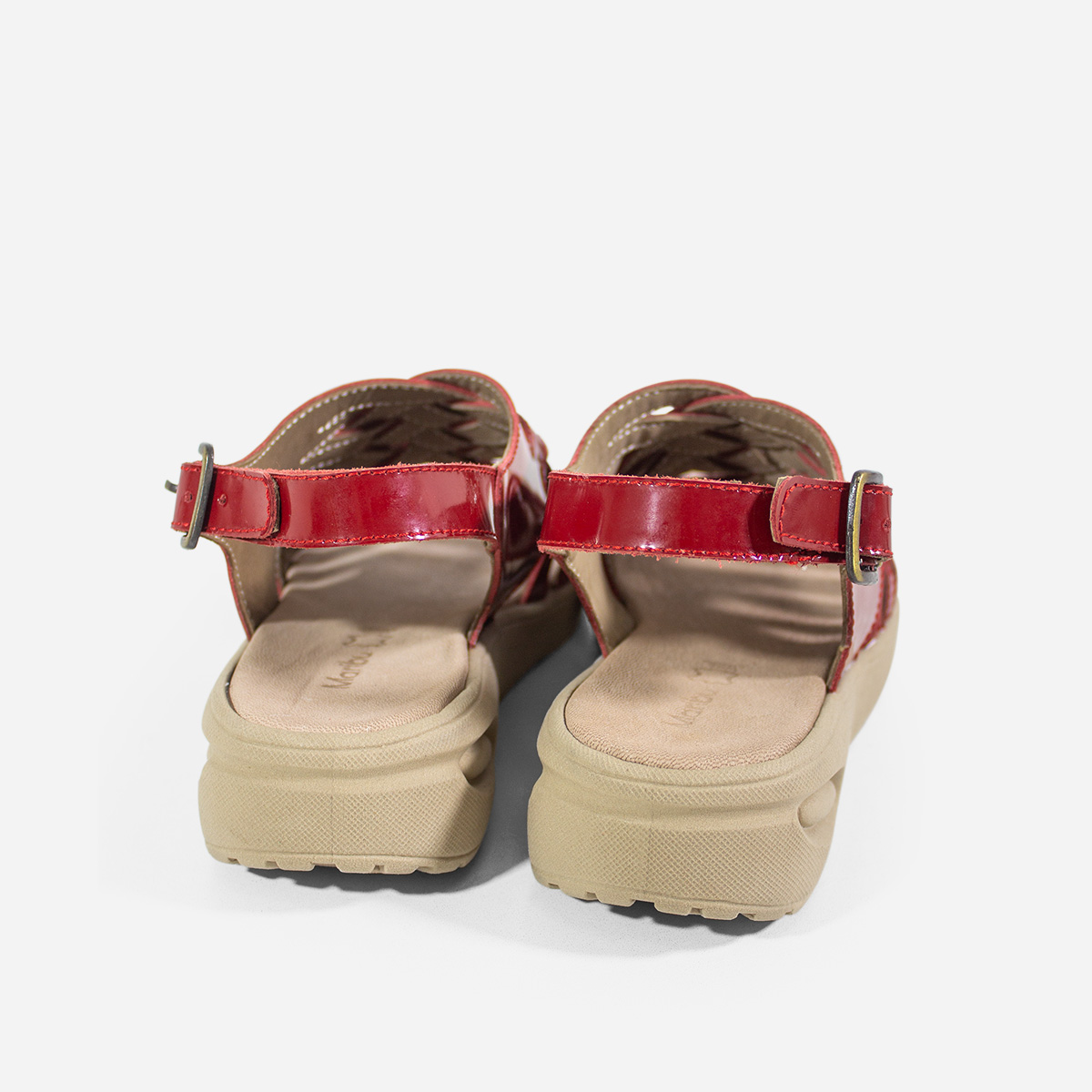 SANDALIAS MUJER MARIBU CUERO ROJO 1096 - 3