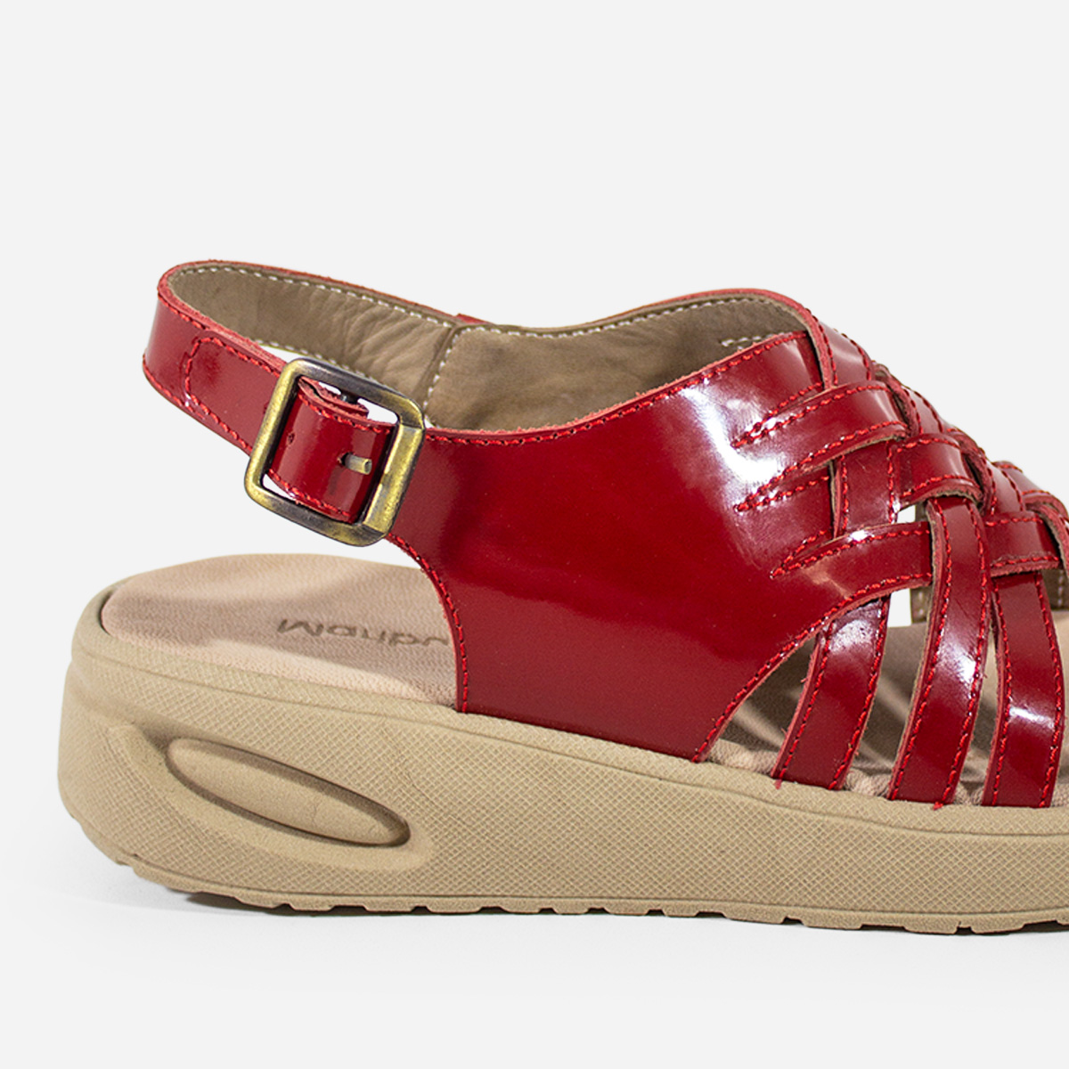 SANDALIAS MUJER MARIBU CUERO ROJO 1096 - 4