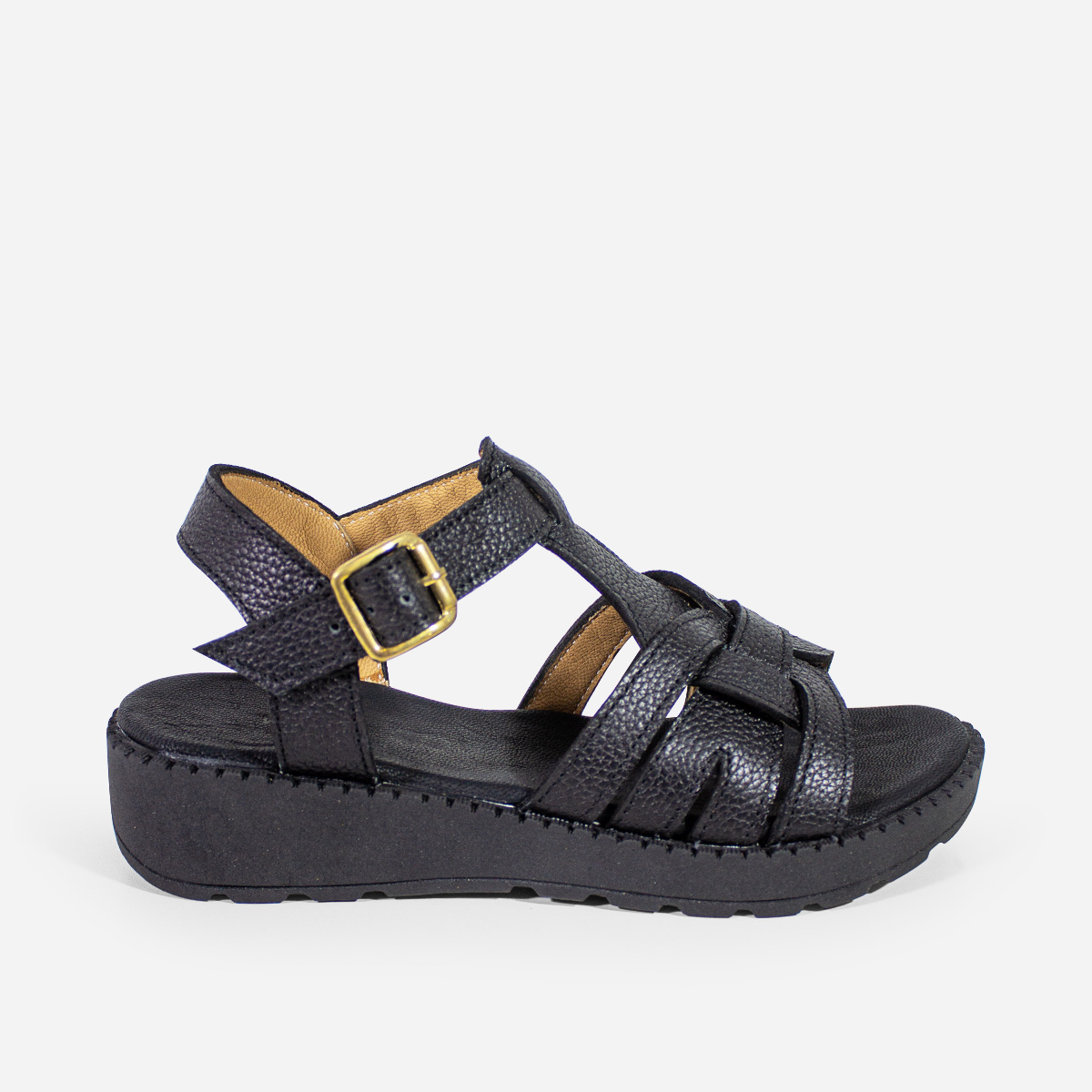 SANDALIAS MUJER MARIBU CUERO NEGRO 1085 - 1