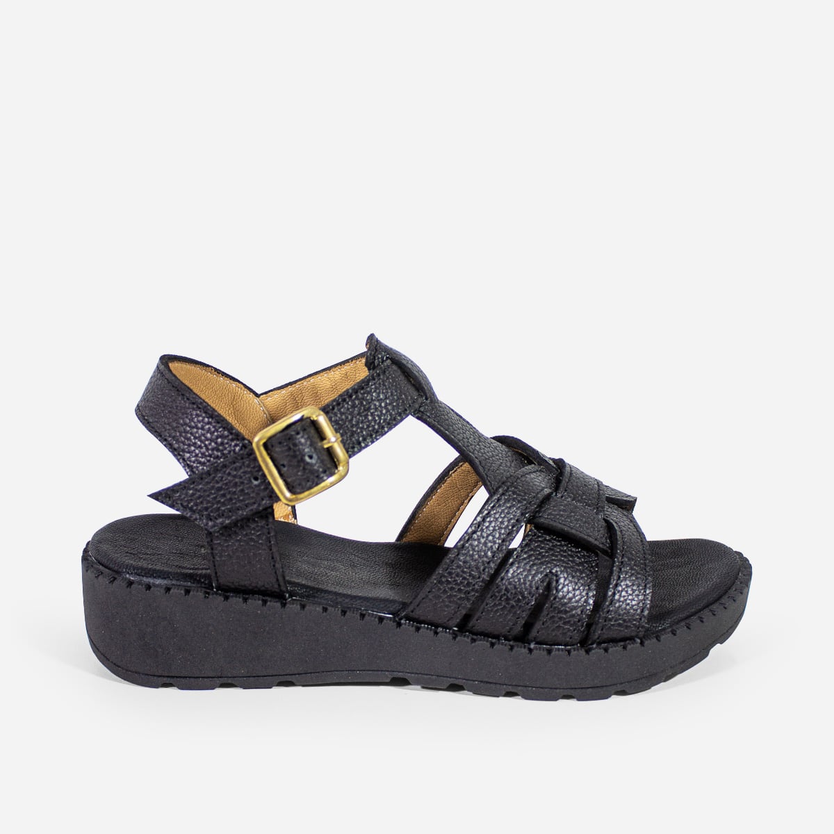 SANDALIAS MUJER MARIBU CUERO NEGRO 1085 - 1