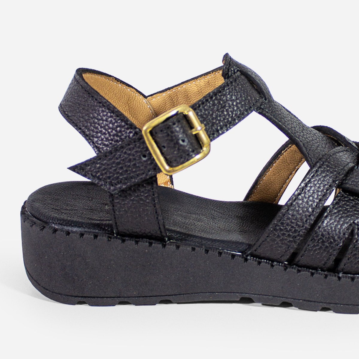 SANDALIAS MUJER MARIBU CUERO NEGRO 1085 - 4