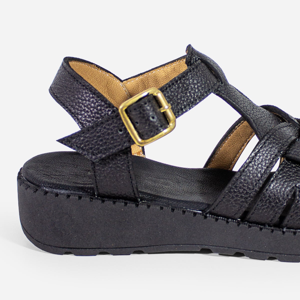 SANDALIAS MUJER MARIBU CUERO NEGRO 1085 - 4