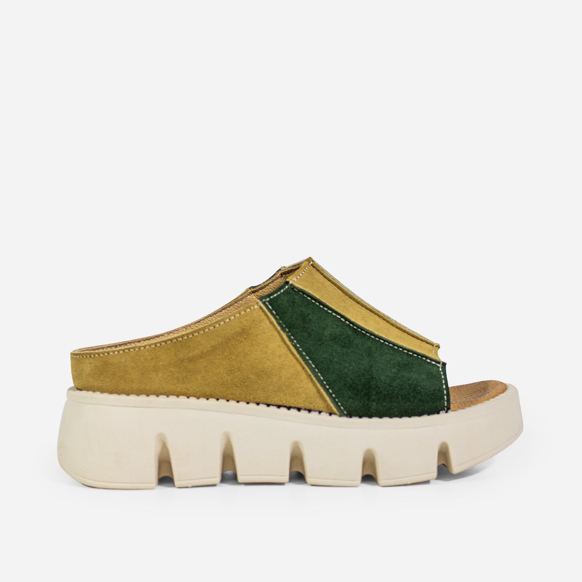 SANDALIAS MUJER MARIBU CUERO MOSTAZA 1090 - 1