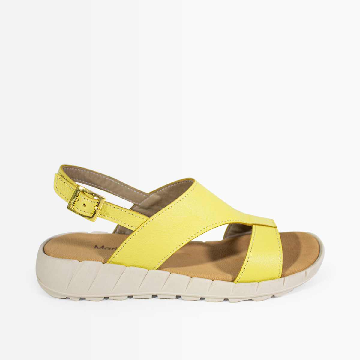 SANDALIAS MUJER MARIBU CUERO AMARILLO 1091 - 1