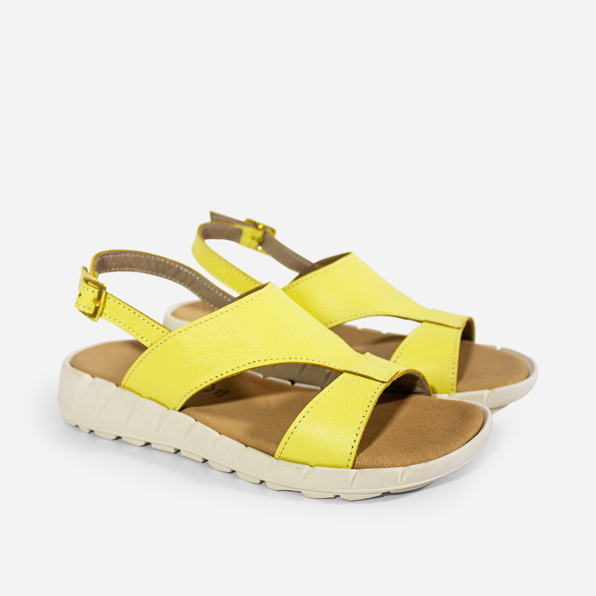 SANDALIAS MUJER MARIBU CUERO AMARILLO 1091 - 2