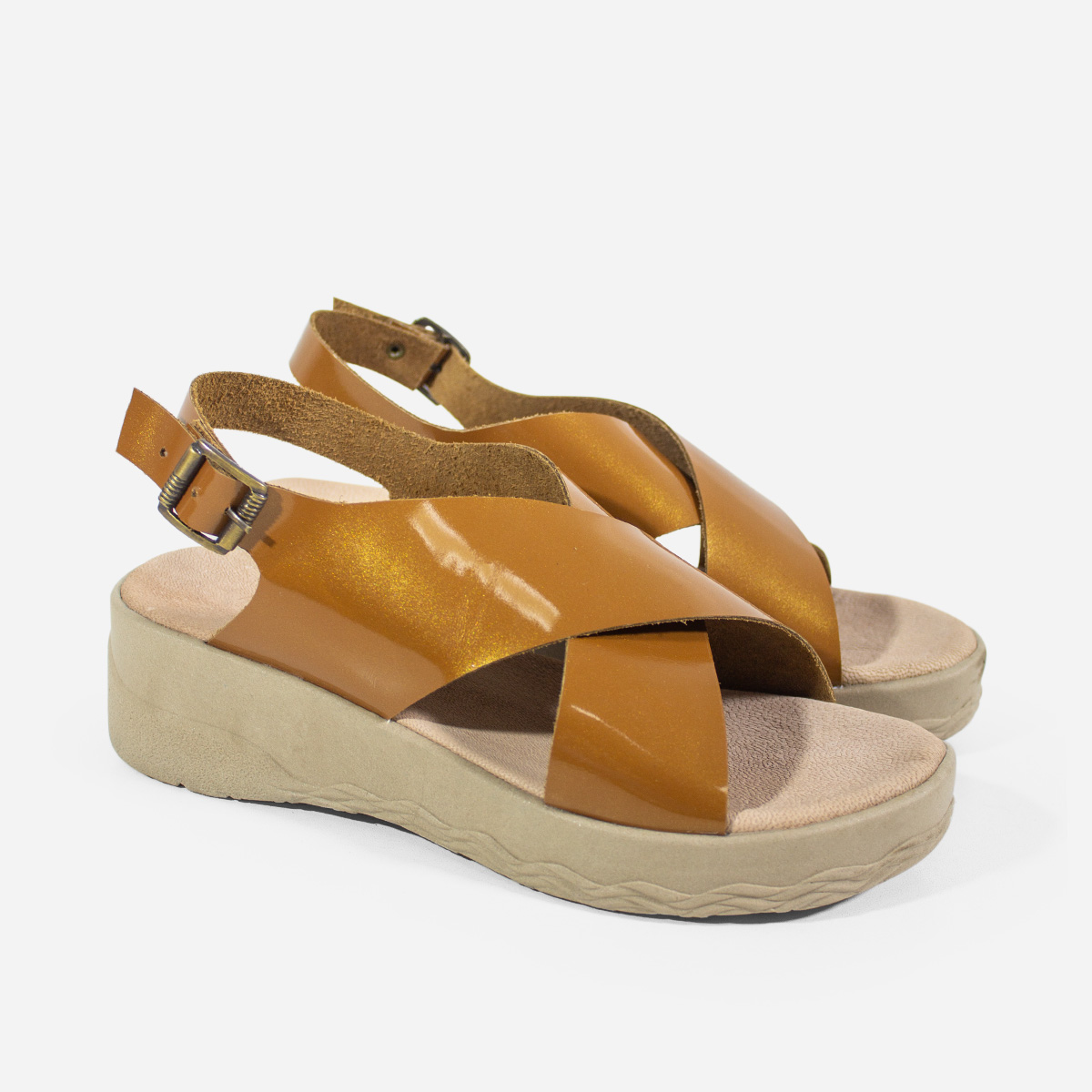 SANDALIAS MUJER MARIBU CUERO MIEL 1095 - 2
