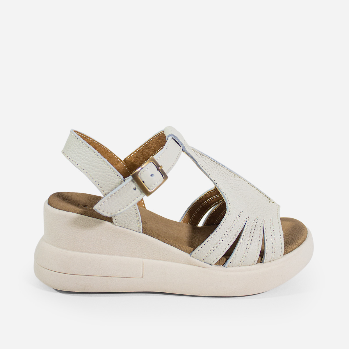 SANDALIAS MUJER MARIBU CUERO HUESO 366 - 1