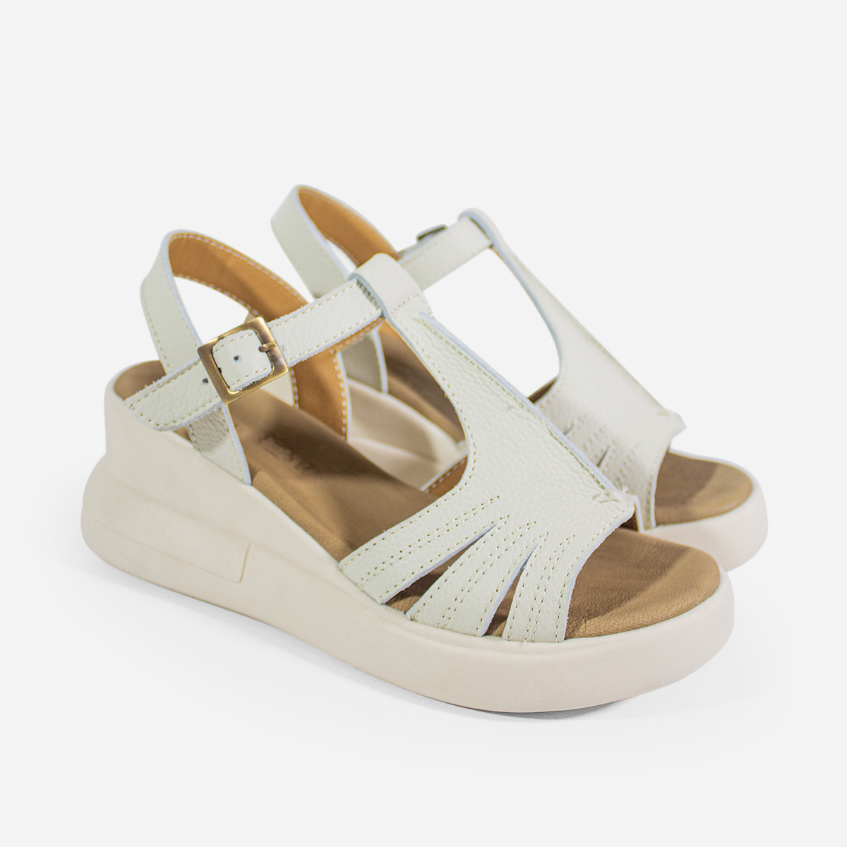 SANDALIAS MUJER MARIBU CUERO HUESO 366 - 2