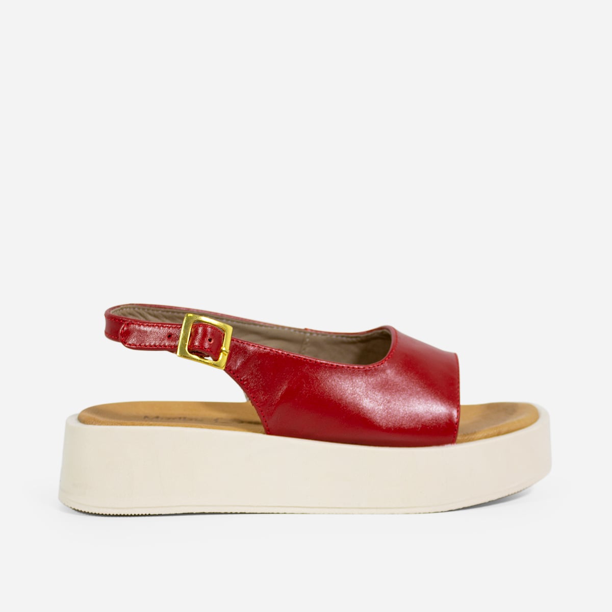 SANDALIAS MUJER MARIBU CUERO ROJO 230 - 1