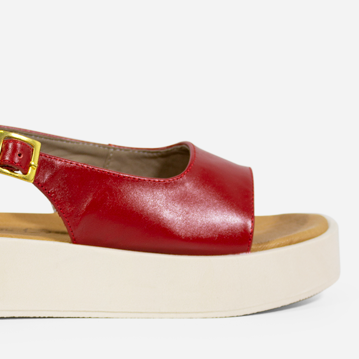 SANDALIAS MUJER MARIBU CUERO ROJO 230 - 4