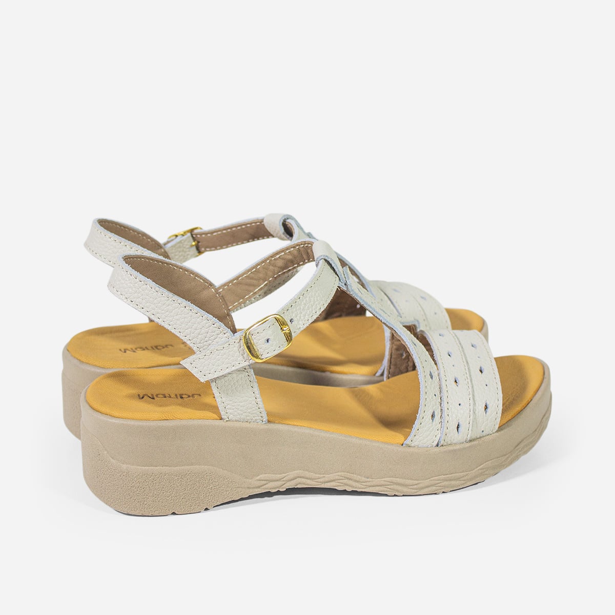 SANDALIAS MUJER MARIBU CUERO HUESO 741 - 2