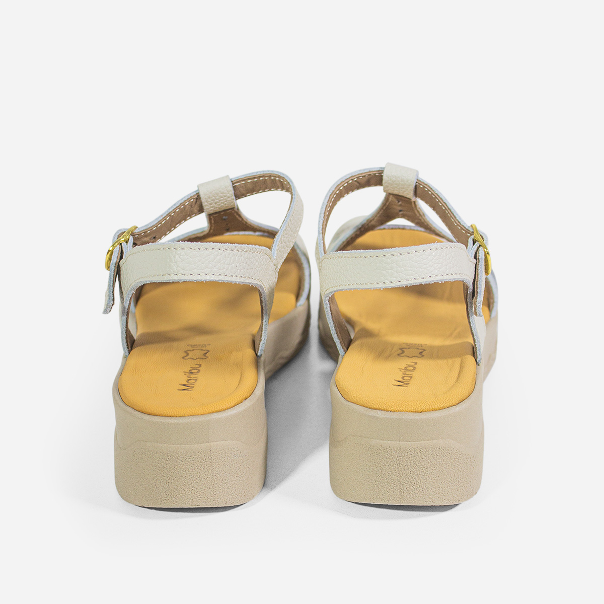 SANDALIAS MUJER MARIBU CUERO HUESO 741 - 3
