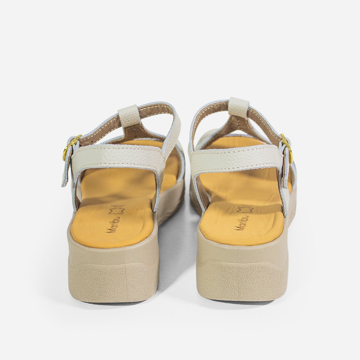 SANDALIAS MUJER MARIBU CUERO HUESO 741 - 3