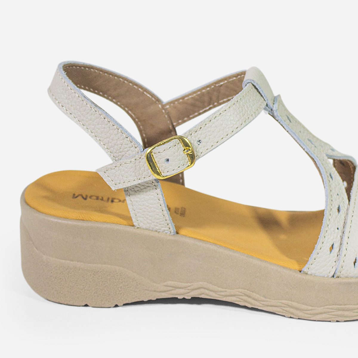 SANDALIAS MUJER MARIBU CUERO HUESO 741 - 4