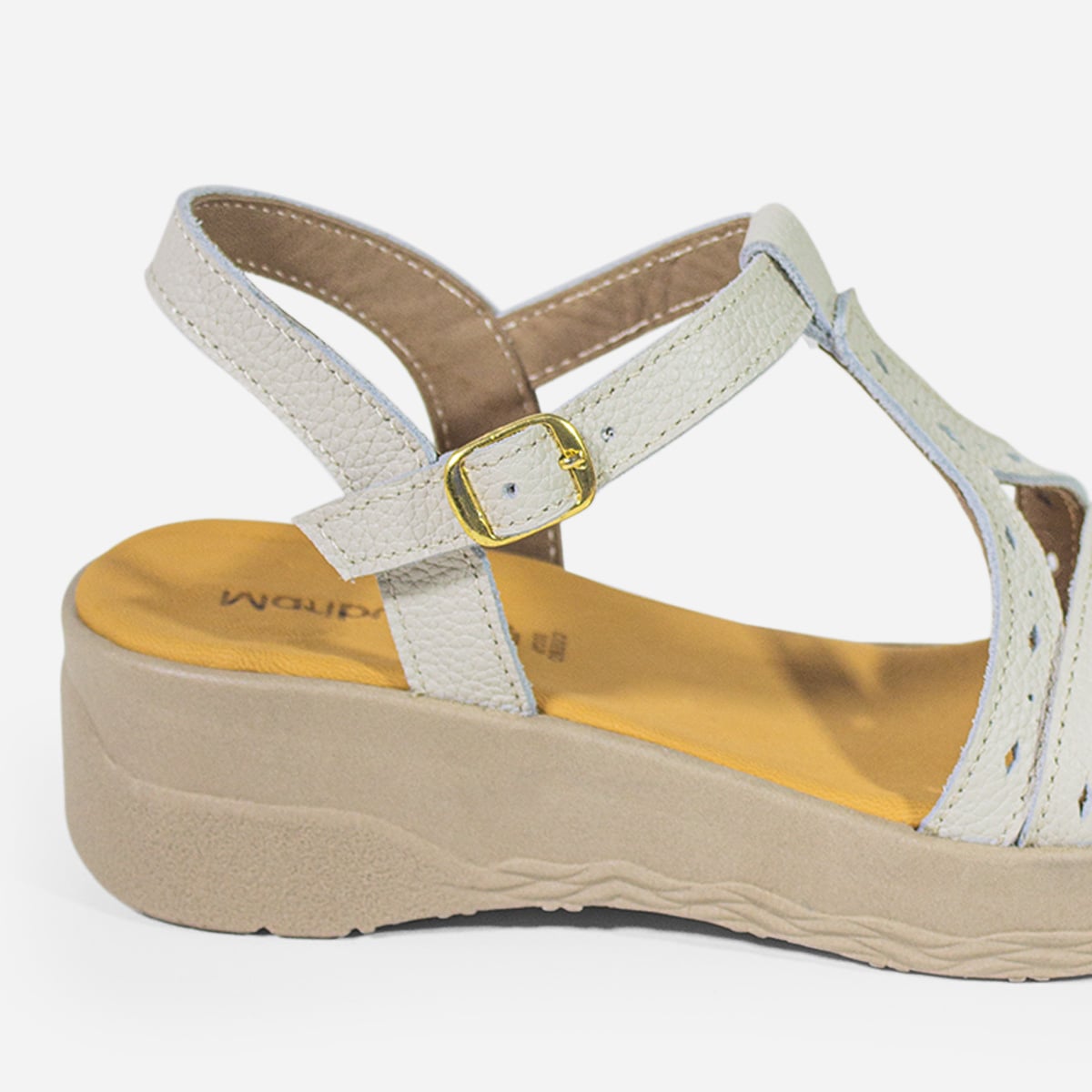SANDALIAS MUJER MARIBU CUERO HUESO 741 - 4