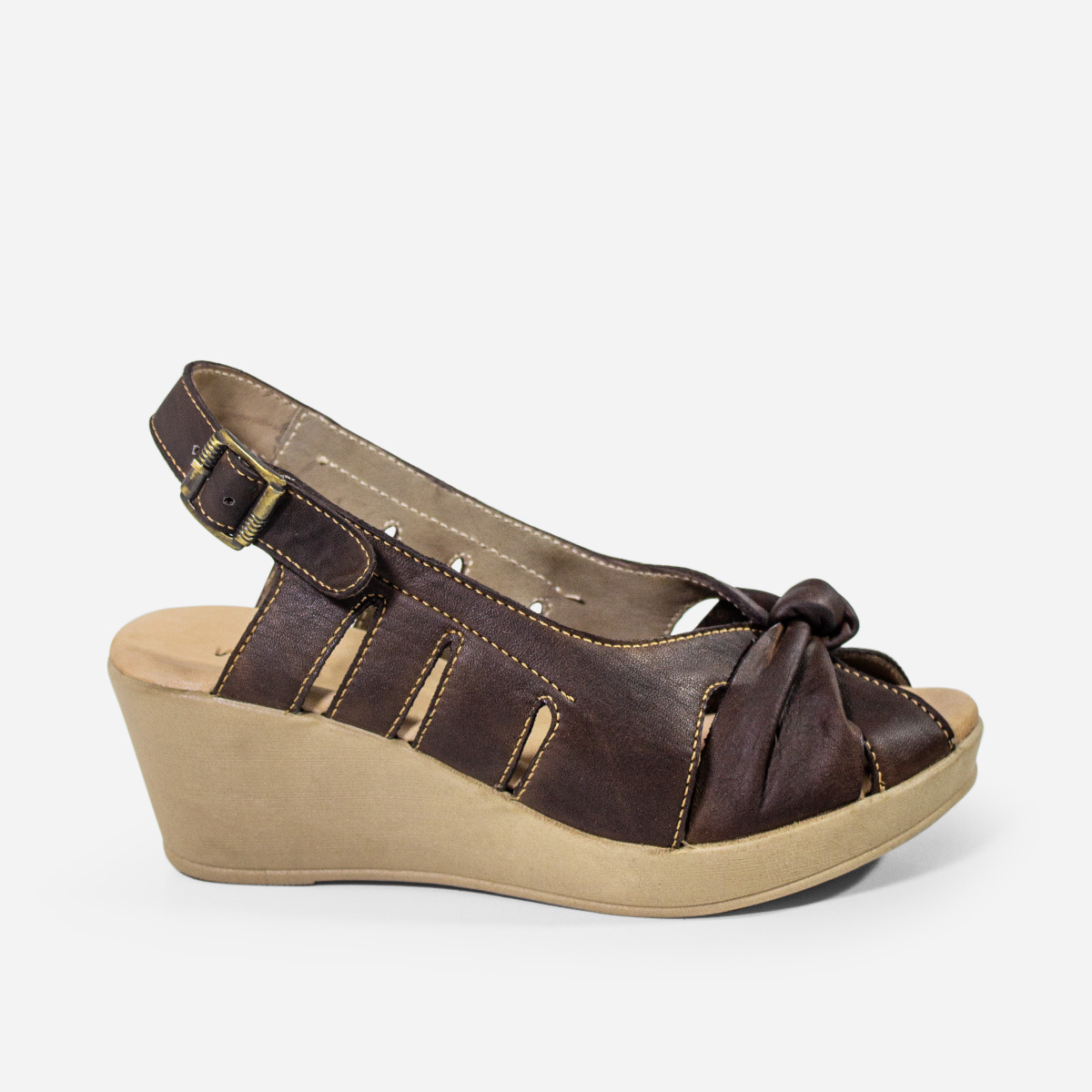 SANDALIAS MUJER MARIBU CUERO MARRÓN 403 - 1