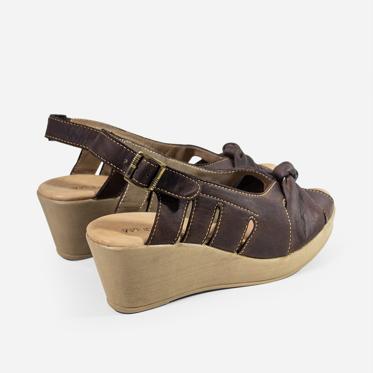 SANDALIAS MUJER MARIBU CUERO MARRÓN 403 - 2
