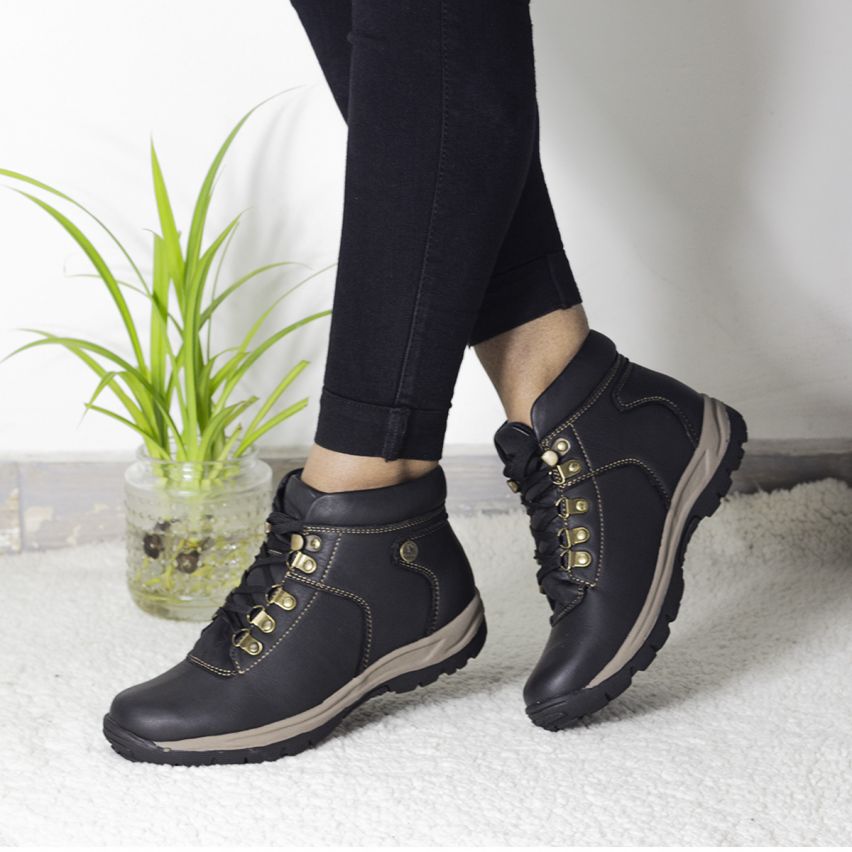 BOTINES MUJER MARIBU CUERO NEGRO 826 - 5