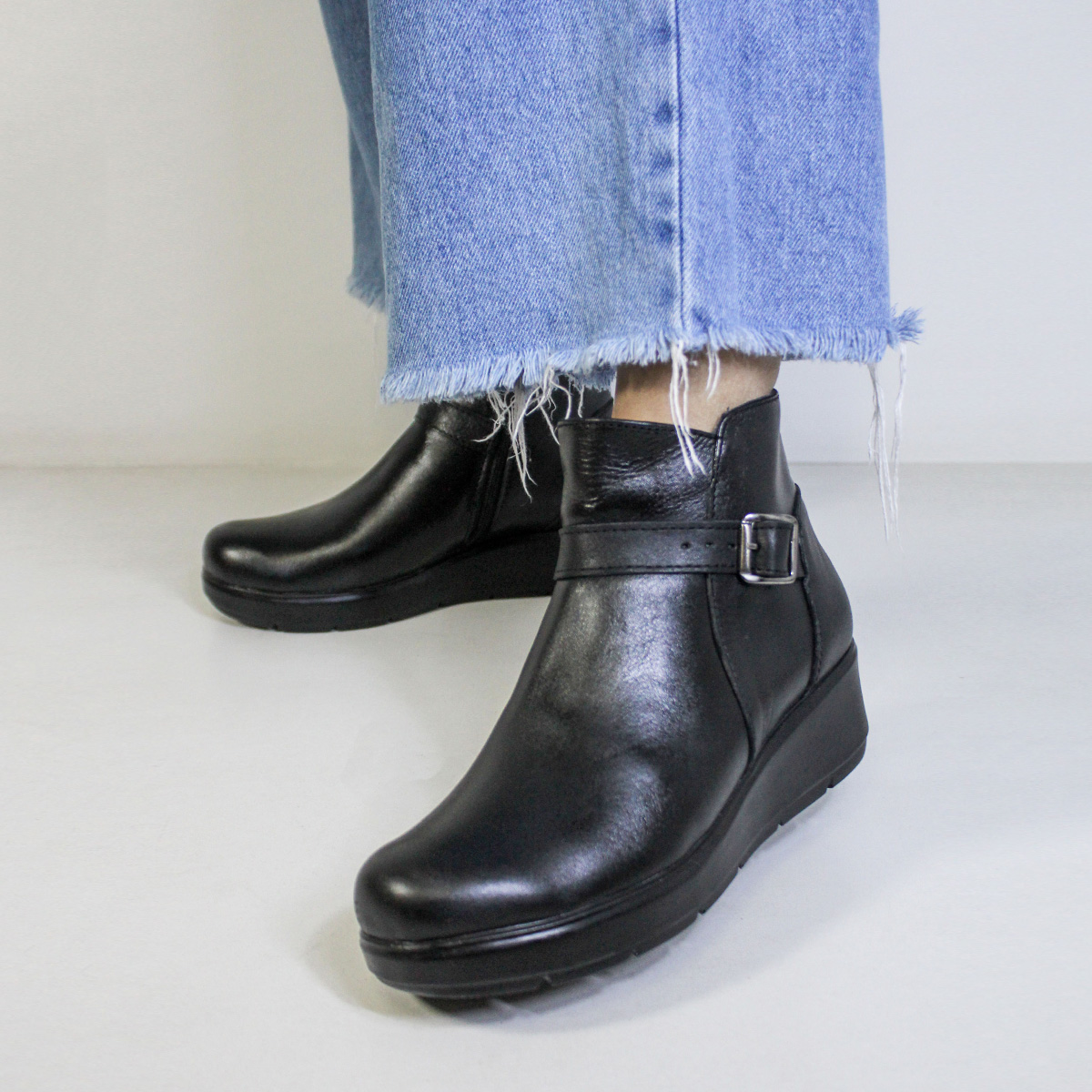 BOTINES MUJER MARIBU CUERO NEGRO 1116 - 6